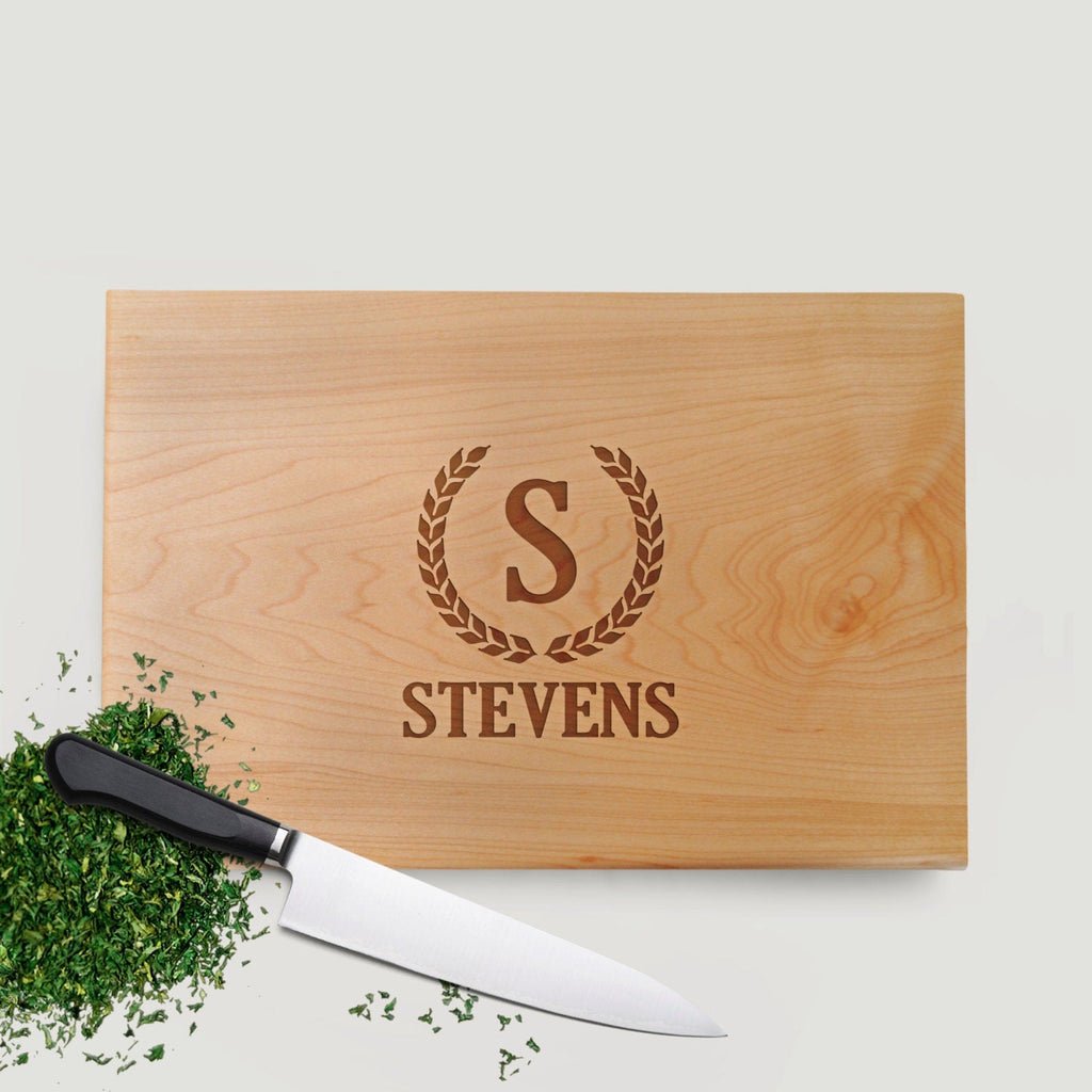 Personalized Maple Cutting Board - Engraved Wood Rustic Serving Board Gift