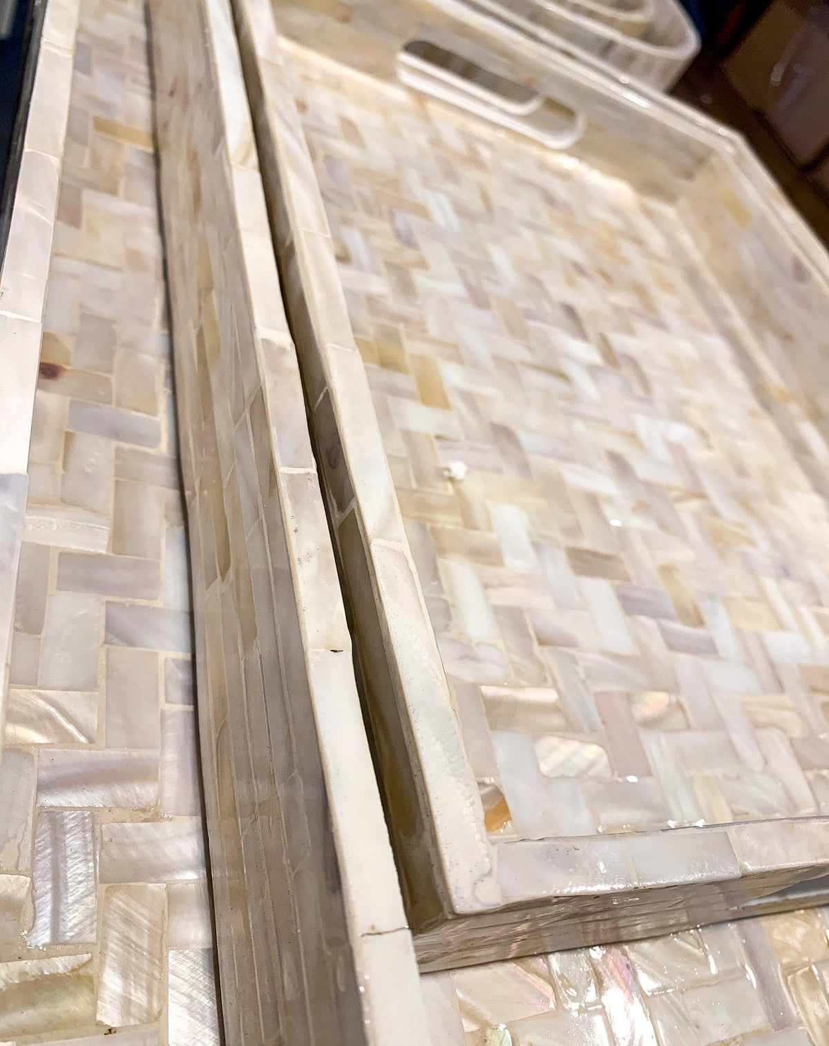 Cream Herringbone