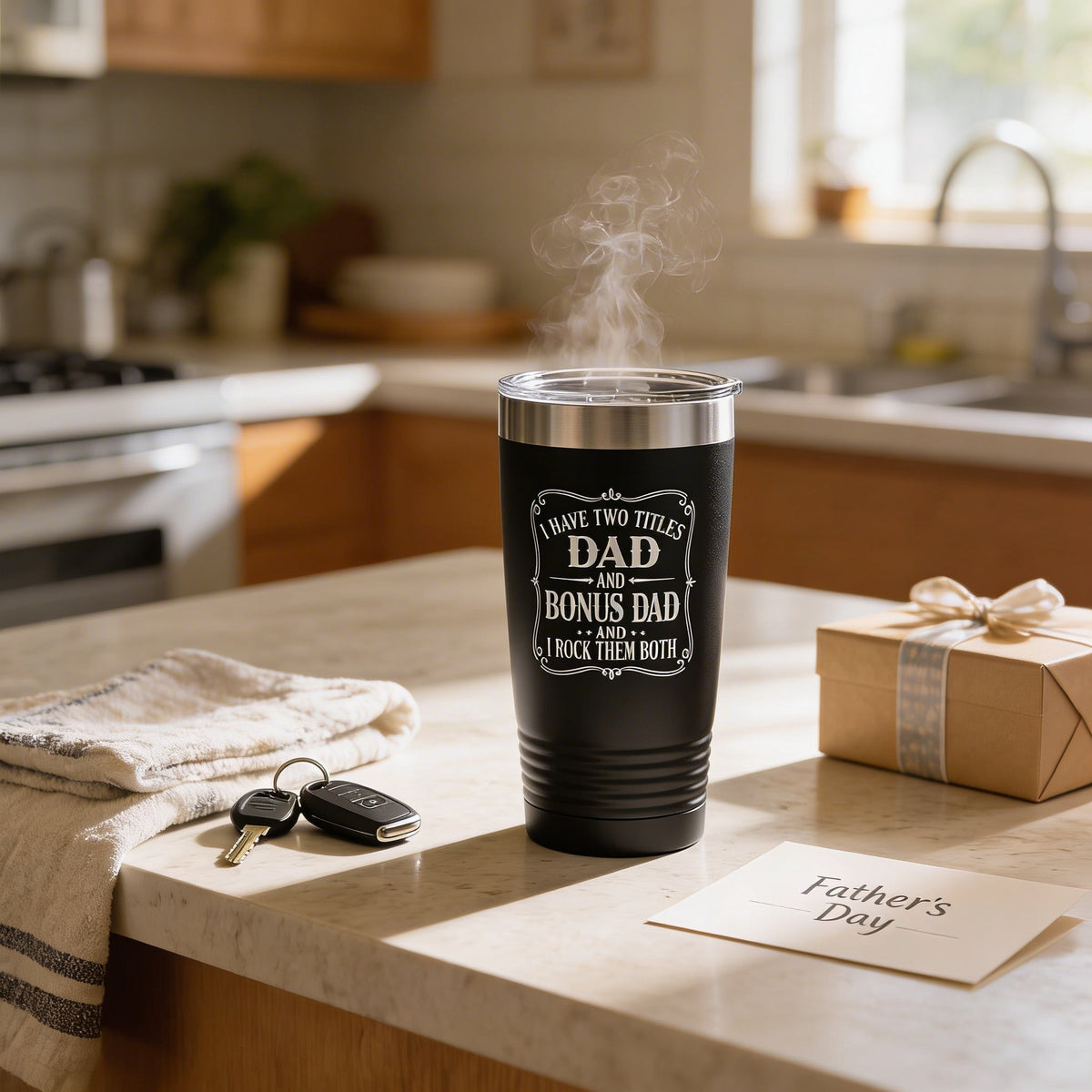 Bonus Dad Tumbler - 20 Oz Insulated Travel Mug | Father's Day Gift