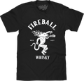 Where's The Fireball Whisky WTF Dragon Mascot T-Shirt - Black