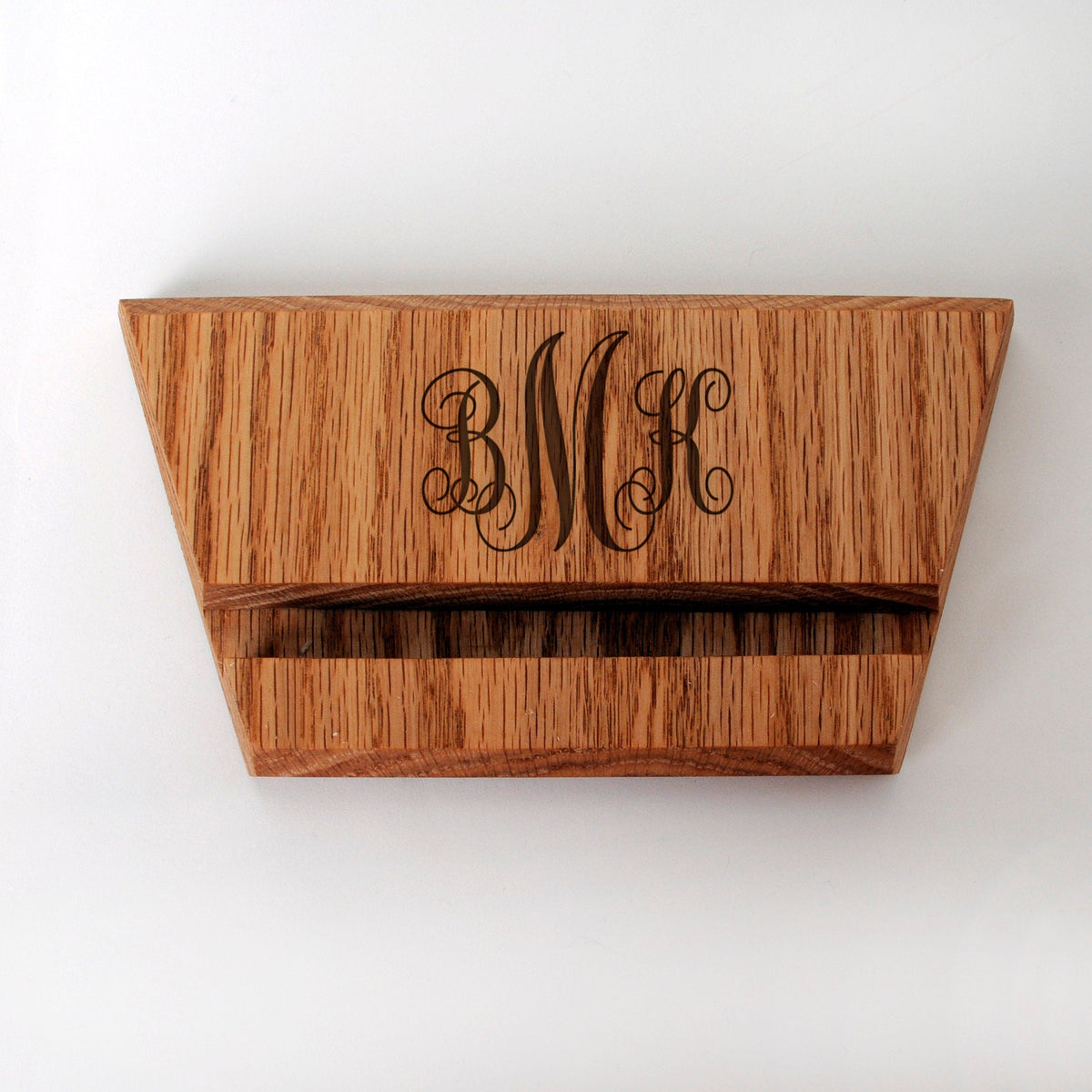 Wood iPad Stand - Custom Monogram Engraved Tablet Holder & Charging Station Dock