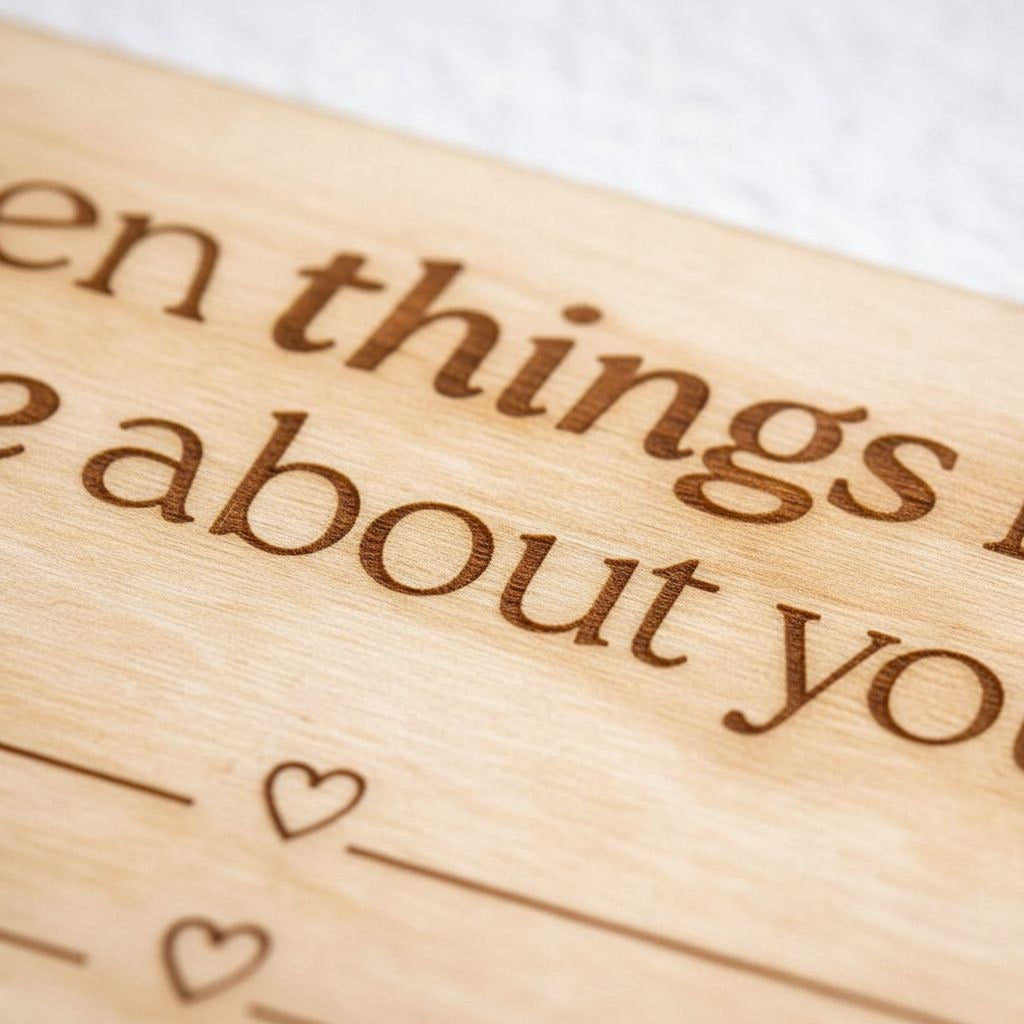 Engraved Wooden Love Note - Laser Engraved Card | Personalized Keepsake Gift