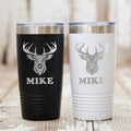 Personalized Deer Hunting Tumbler with Custom Name, Insulated Travel Mug for Outdoor Enthusiasts, Keeps Beverages Hot or Cold