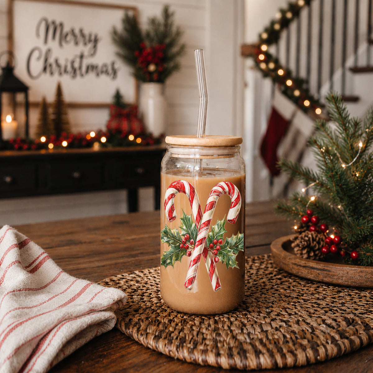 Candy Cane Holly 17oz