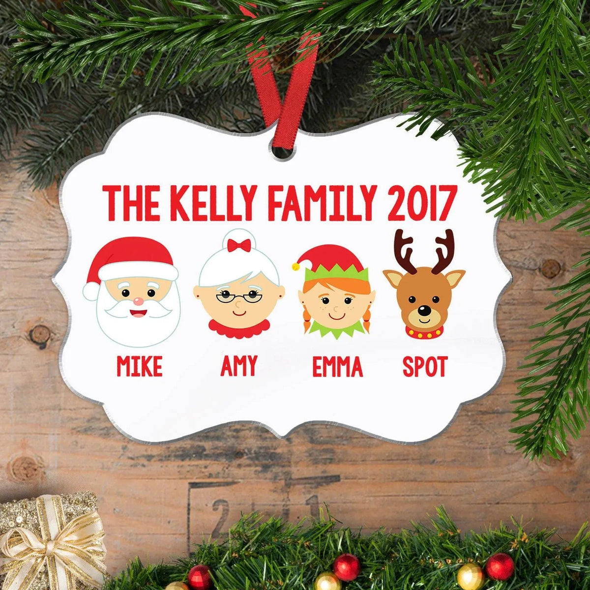Personalized Family Christmas Ornament - Custom Faces Heads