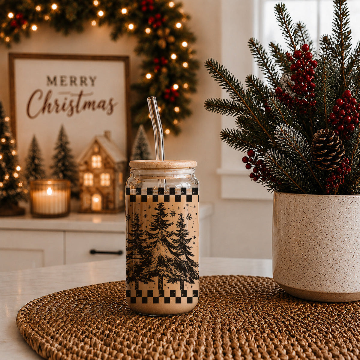 Retro Christmas Tree 17oz
