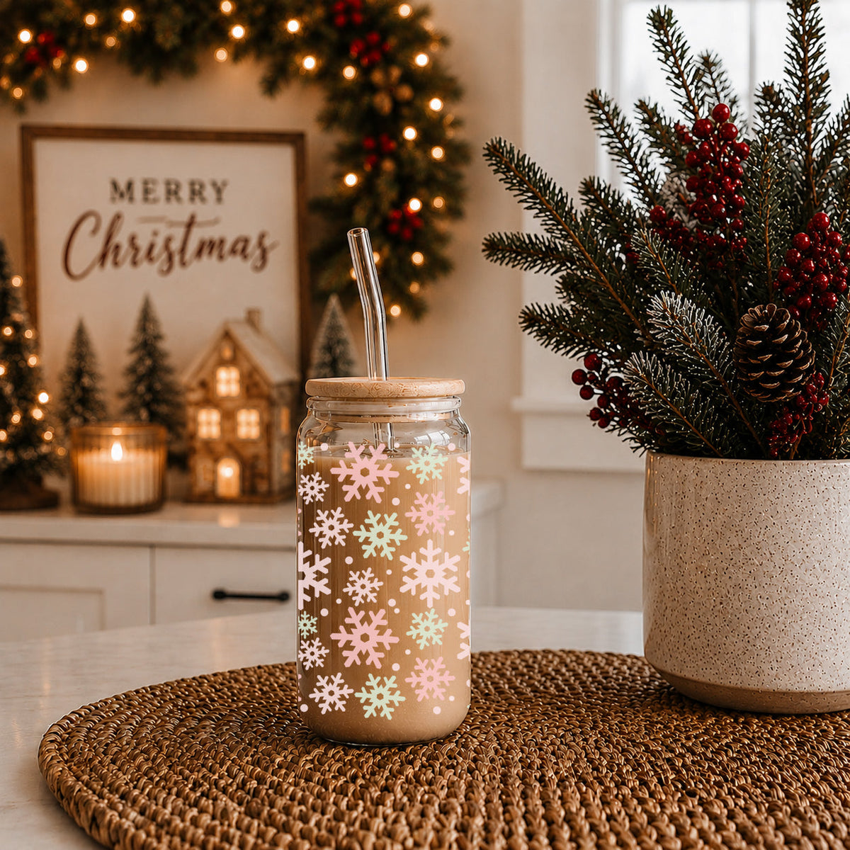 Pastel Snowflakes 17oz
